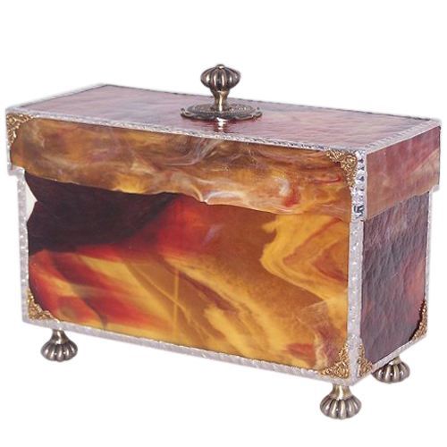 Memory Glass Chest Cremation Urn for Two